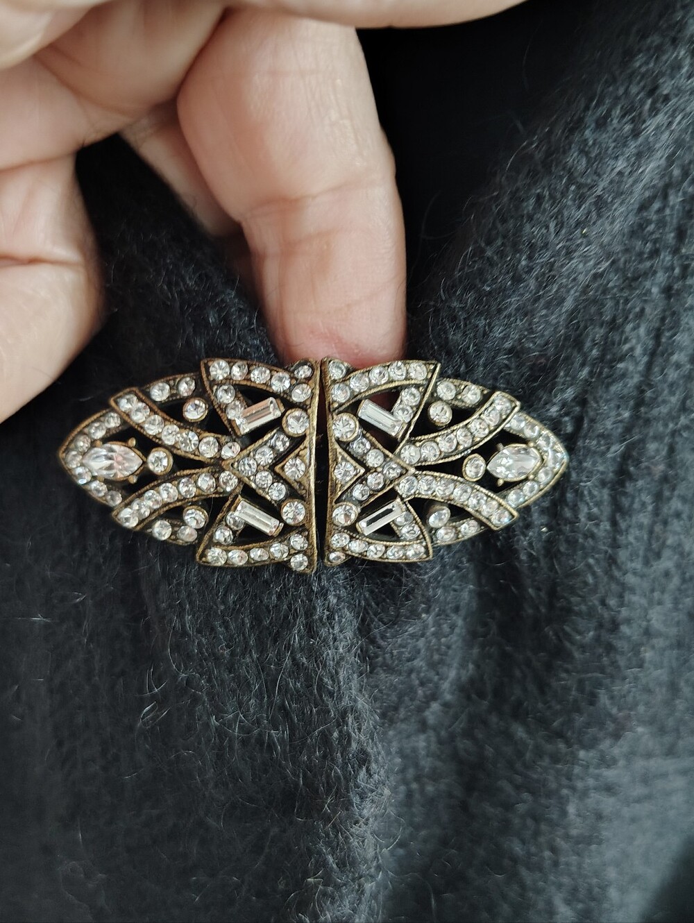 Lauren Ralph Lauren Black Shawl-Collar Cardigan with Decorative Clasp Accent M - Picture 6 of 8